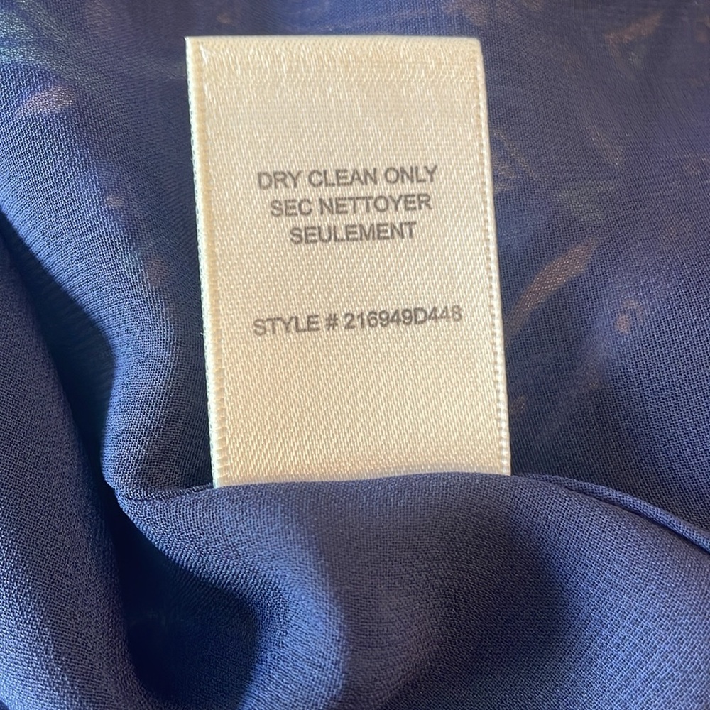 Rebecca Taylor Blue Boho Floral Silk V-Neck Fit & Flare Dress Size 0 - Picture 13 of 13